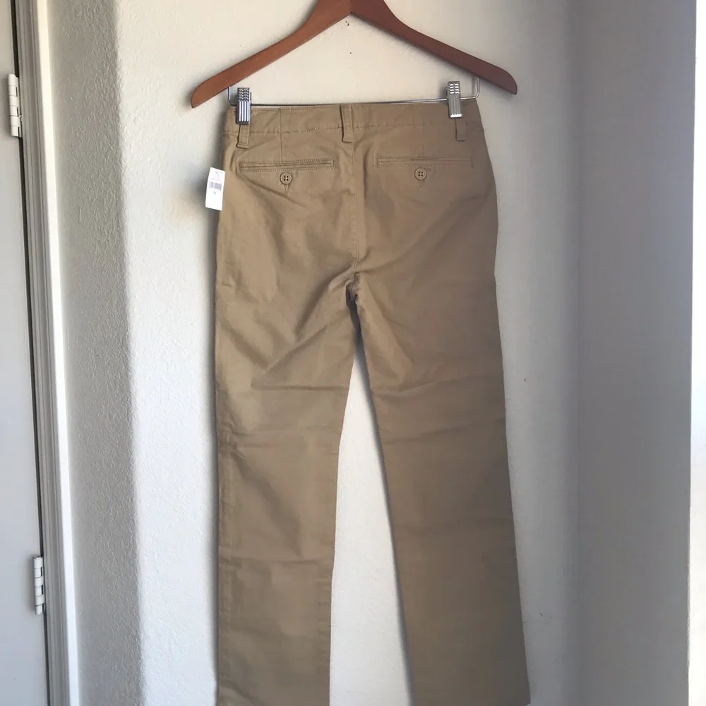 GAP Kids Uniform Chino Pants Khaki size 10 Unisex Design Button Cinch Adj. Waist